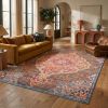 4' X 6' Rustic Orange Medallion Area Rug