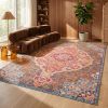 8' X 11' Rustic Orange Medallion Area Rug