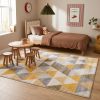 12' X 18' Yellow Geometric Washable Non Skid Area Rug