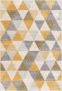 2' X 4' Yellow and Ivory Geometric Area Rug