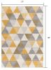 8' Yellow And Ivory Geometric Runner Rug