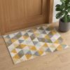 3' X 5' Yellow and Ivory Geometric Area Rug