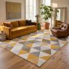 8' X 10' Yellow and Ivory Geometric Area Rug