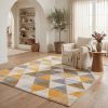 8' X 10' Yellow and Ivory Geometric Area Rug