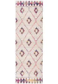 10' Ivory and Gold Geometric Runner Rug