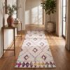 20' Ivory and Gold Abstract Geometric Runner Rug