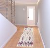 8' Cream Damask Runner Rug