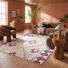 5' X 8' Cream Damask Area Rug