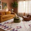 8' X 11' Cream Damask Area Rug
