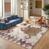 9' X 12' Cream Damask Area Rug
