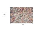 2' X 5' Cream Celestial Burst Abstract Area Rug