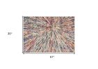 3' X 5' Cream Abstract Area Rug