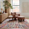 4' X 6' Cream Celestial Burst Abstract Area Rug