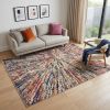 5' X 8' Cream Celestial Burst Abstract Area Rug