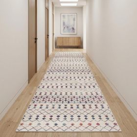 10' Blue And Ivory Ikat Runner Rug