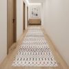 15' Blue And Ivory Ikat Runner Rug