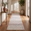 15' Blue And Ivory Ikat Runner Rug