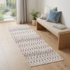 2' X 6' Cream Ikat Area Rug