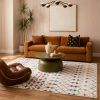 4' X 6' White Modern Geometric Grid Area Rug