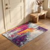 3' X 5' Gray Ivory And Magenta Abstract Area Rug