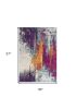 3' X 5' Gray Ivory And Magenta Abstract Area Rug