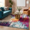 6' X 9' Gray and Purple Abstract Area Rug