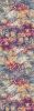 13' Blue And Gold Abstract Runner Rug
