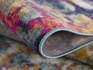 13' Blue And Gold Abstract Runner Rug
