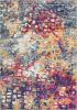 5' X 7' Blue and Gold Abstract Area Rug
