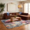 6' X 9' Blue and Ivory Abstract Area Rug