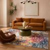 6' X 9' Blue and Ivory Abstract Area Rug
