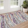 3' X 5' Blue and Gold Abstract Area Rug