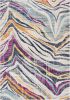 3' X 5' Blue and Gold Abstract Area Rug