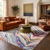 4' X 6' Blue and Gold Abstract Area Rug