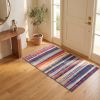 2' X 4' Multicolor Irregular Stripe Boho Area Rug
