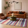 4' X 6' Multicolor Irregular Striped Area Rug