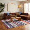 4' X 6' Multicolor Irregular Striped Area Rug