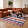 4' X 6' Multicolor Irregular Striped Area Rug