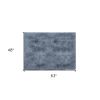 4' X 5' Gray Shag Power Loom Non Skid Area Rug