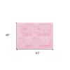 4' X 5' Pink Shag Power Loom Area Rug