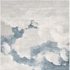 4' X 6' Gray and Blue Abstract Power Loom Area Rug
