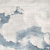 4' X 6' Gray and Blue Abstract Power Loom Area Rug