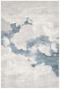 4' X 6' Gray and Blue Abstract Power Loom Area Rug