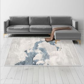 6' X 9' Gray and Blue Abstract Area Rug