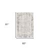 5' X 8' Gray and Ivory Abstract Power Loom Area Rug
