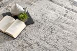 8' X 11' Gray and Ivory Abstract Power Loom Area Rug