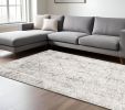 6' X 9' Gray and Ivory Abstract Area Rug