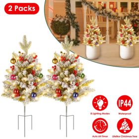50 LED Lifelike Artificial Christmas Tree - 8 Lighting Modes, Auto 6H/18H Timer & IP44 Waterproof, Battery Operated Mini Tree With Red Berries For Hol