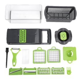 Vegetable Chopper With 1.5L Container Manual Food Veggie Cutter Kitchen Gadgets For Potatoes Tomatoes Cucumbers Carrots
