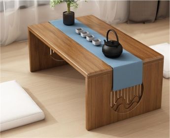 Foldable Low Table, Bamboo Coffee Table, Floor-Standing Small Tea Table, Suitable for Living Room, Coffee Table, Dining Table, Home Decoration